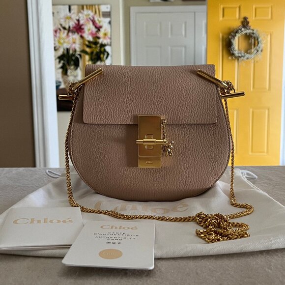 Chloe Handbags - Chloe Mini Drew Crossbody Bag in Cement Pink - Authentic